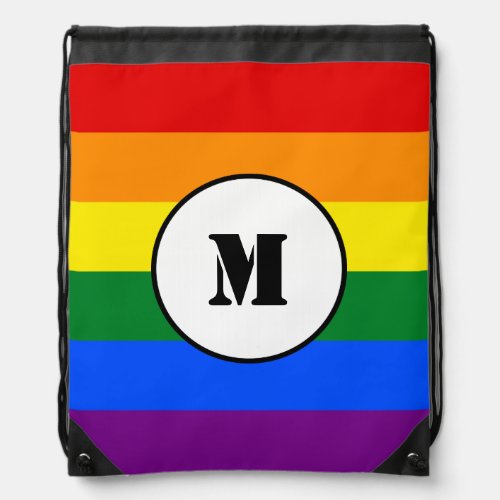 LGBT flag Drawstring Backpack