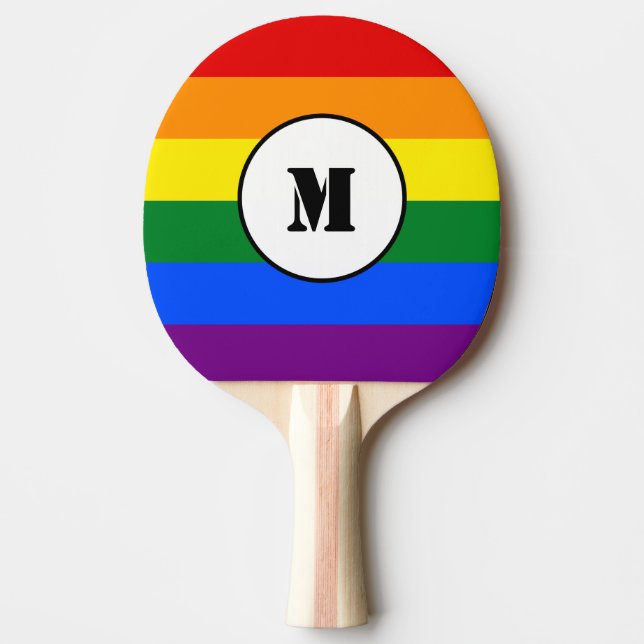 LGBT flag Drawstring Backpack Ping Pong Paddle (Front)