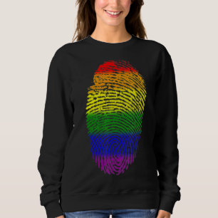 Lgbt Flag Fingerprint Proud Lgbt Pride Sweatshirt