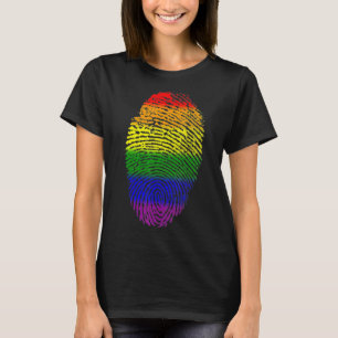 Lgbt Flag Fingerprint Proud Lgbt Pride T-Shirt