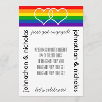 Lgbt Flag Gay Engagement Party Invitation by Truly_Uniquely at Zazzle