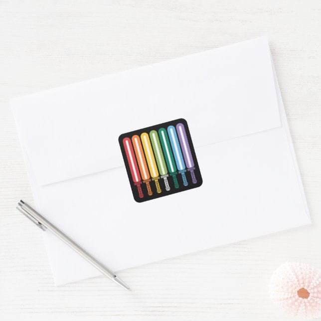 LGBT Flag Gay Pride  Square Sticker (Envelope)