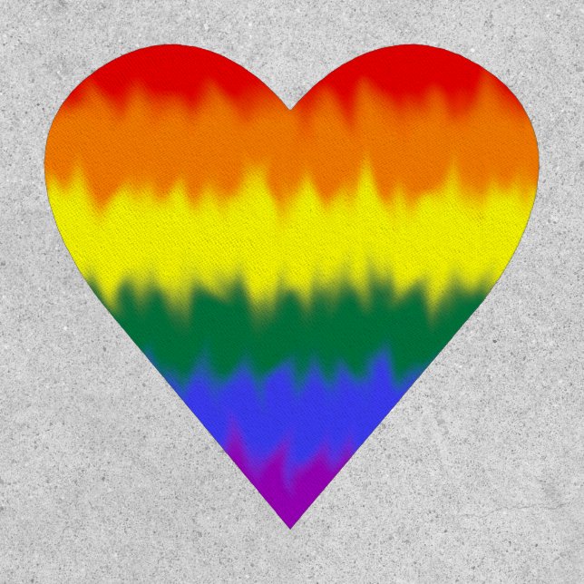 LGBT+ Flag Heart Patch (Front)
