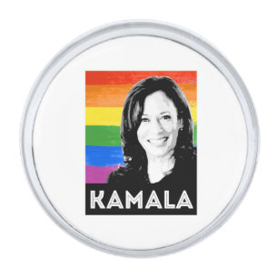LGBT Flag - KAMALA HARRIS 2020 Silver Finish Lapel Pin