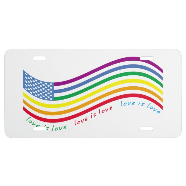 LGBT flag License Plate (Front)