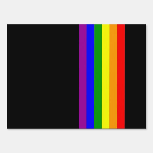 LGBT Flag on Black Sign (Front)