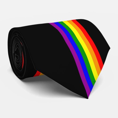 LGBT Flag on Black Tie