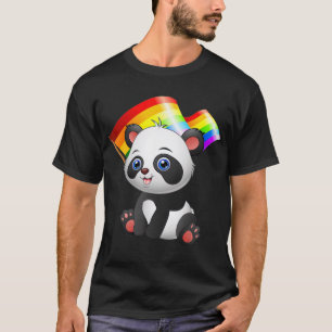 LGBT Flag Panda Bear Gay Lesbian Men Women Gift T-Shirt