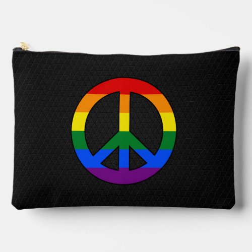 LGBT flag peace sign  Accessory Pouch