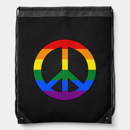 LGBT flag peace sign Backpack