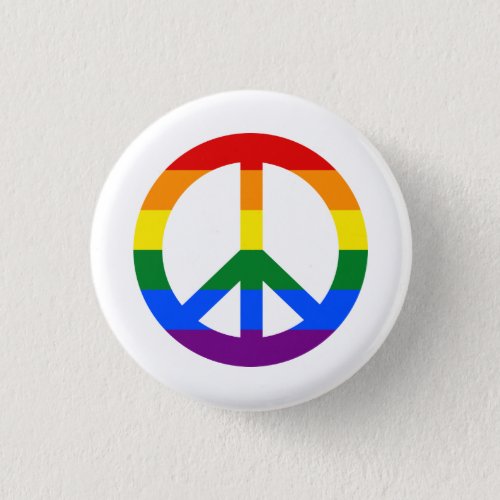 LGBT flag peace sign button