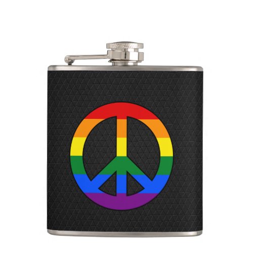 LGBT flag peace sign Flask