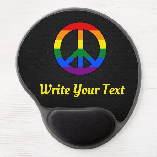 LGBT flag peace sign  Gel Mouse Pad
