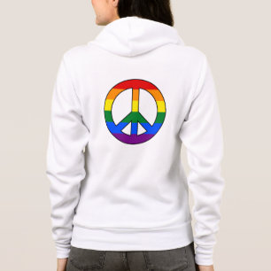 LGBT flag peace sign Hoodie