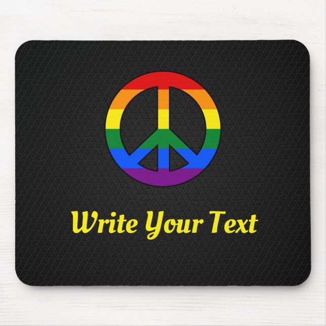 LGBT flag peace sign  Mouse Pad (Front)