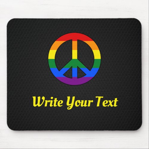 LGBT flag peace sign  Mouse Pad