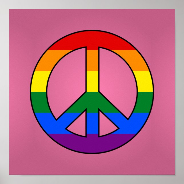 LGBT flag peace sign poster (Front)