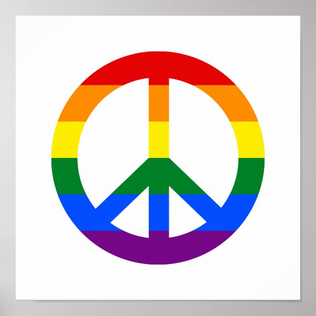 LGBT flag peace sign poster (Front)
