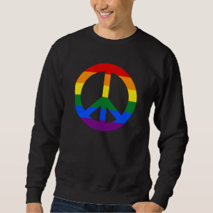 LGBT flag peace sign Sweatshirt