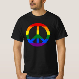 LGBT flag peace sign  T-Shirt