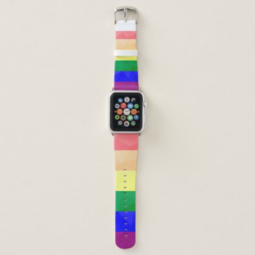 LGBT flag rainbow lines geometric mesh pattern Apple Watch Band