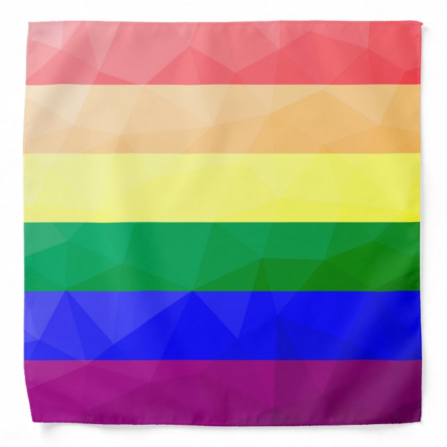 LGBT flag rainbow lines geometric mesh pattern Bandana (Front)