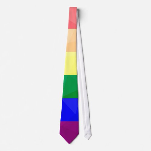 LGBT flag rainbow lines geometric mesh pattern Neck Tie