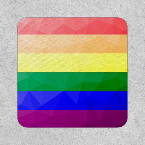 LGBT flag rainbow lines geometric mesh pattern Patch