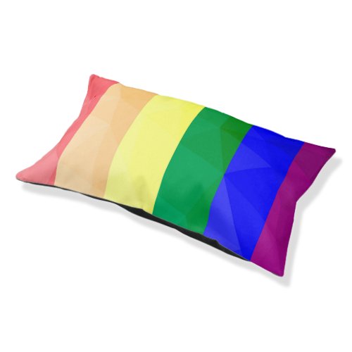 LGBT flag rainbow lines geometric mesh pattern Pet Bed