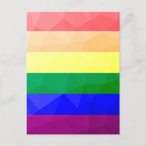 LGBT flag rainbow lines geometric mesh pattern Postcard