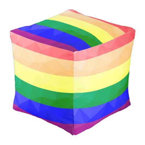 LGBT flag rainbow lines geometric mesh pattern Pouf