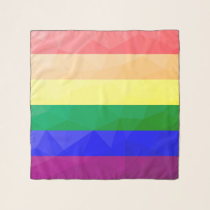 LGBT flag rainbow lines geometric mesh pattern Scarf