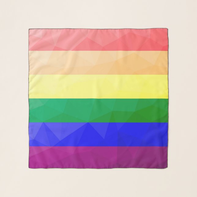 LGBT flag rainbow lines geometric mesh pattern Scarf (Front)