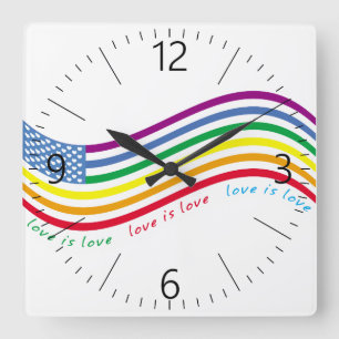 LGBT flag Square Wall Clock