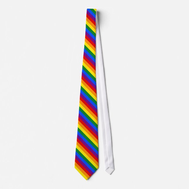 LGBT flag striped tie (Front)