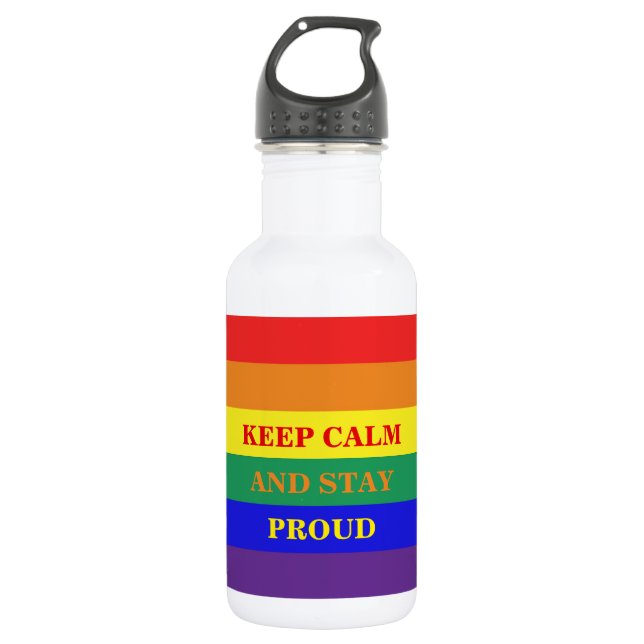 LGBT Flag Symbol Stainless Steel Water Bottle (Front)