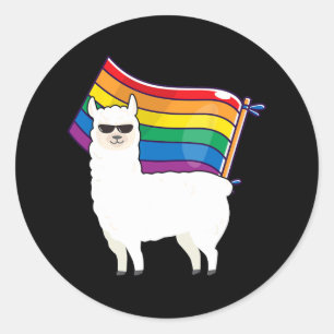 Lgbt Flag T Shirt Llama Gay Lesbian Resist Men Wom Classic Round Sticker