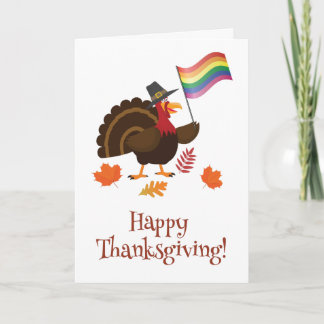 LGBT flag Thanksgiving Turkey Card