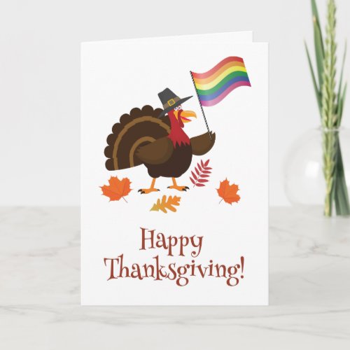 LGBT flag Thanksgiving Turkey Card