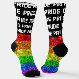 LGBT flag vibrant glitter sparkle pattern pride Socks