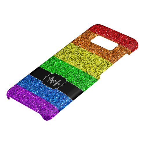 LGBT flag vibrant rainbow glitter sparkle Monogram Case_Mate Samsung Galaxy S8 Case
