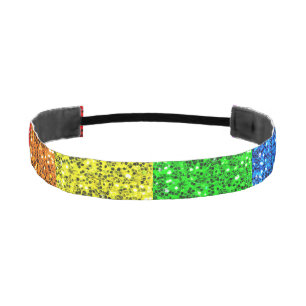 LGBT flag vibrant rainbow glitter sparkles Athletic Headband