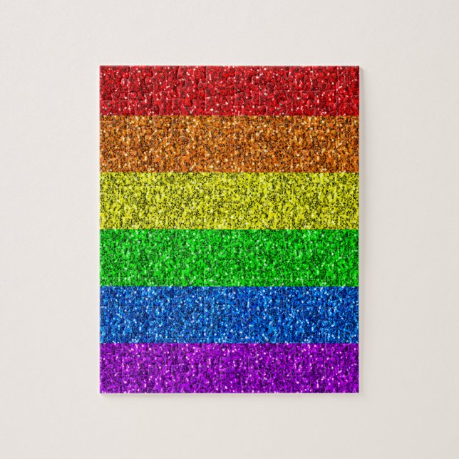 LGBT flag vibrant rainbow glitter sparkles Jigsaw Puzzle (Vertical)