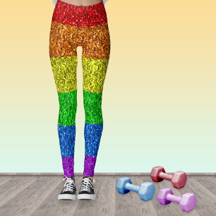 LGBT flag vibrant rainbow glitter sparkles Leggings