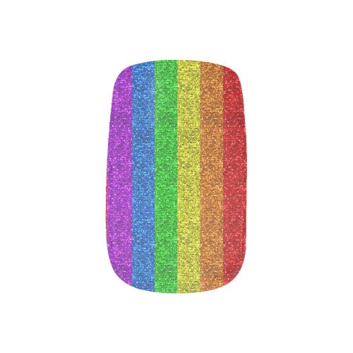 LGBT flag vibrant rainbow glitter sparkles Minx Nail Art