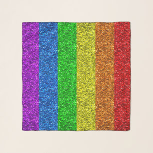 LGBT flag vibrant rainbow glitter sparkles Scarf