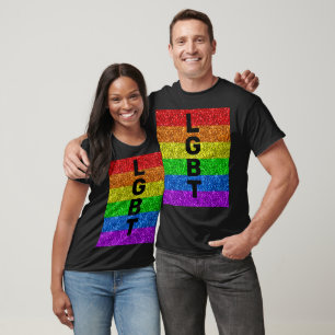 LGBT flag vibrant rainbow sparkles customize T-Shirt
