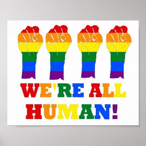 LGBT Flag Were All Human Pride Month Poster