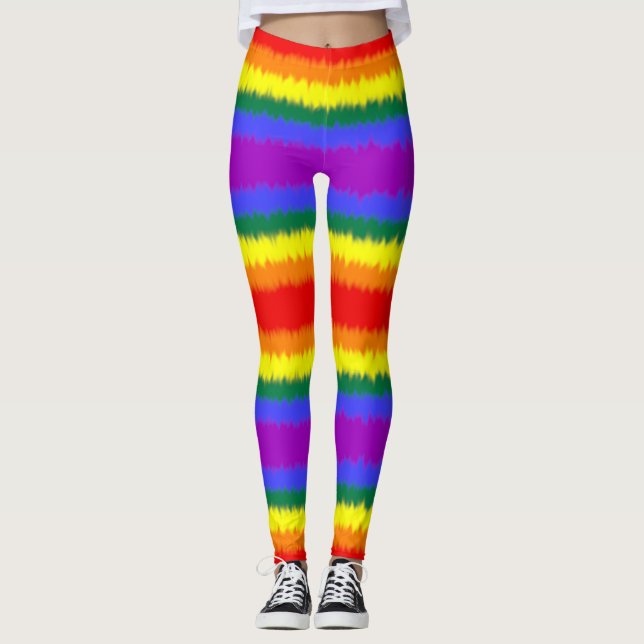 LGBT+ Flag Wide Stripe Leggings (Front)
