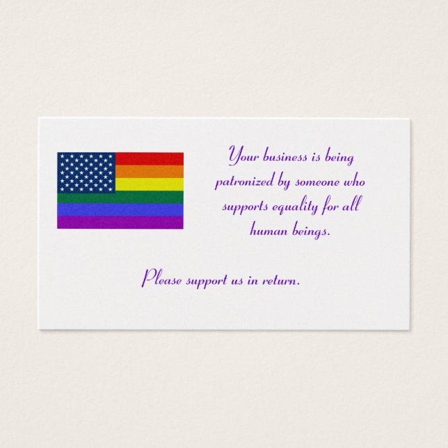 LGBT Flag, Your business is being patronized by... (Front)